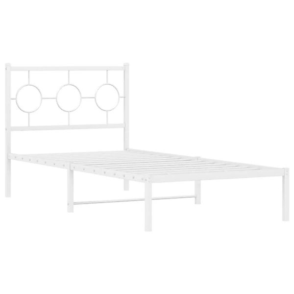 vidaXL Bettgestell mit Kopfteil Metall Weiß 90x200 cm 376268 günstig online kaufen