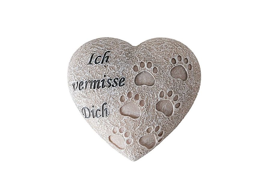MF Grabkerze Grabdeko Tristeza Herz Grau Pfotenabdrücke Outdoor Katze Katze günstig online kaufen
