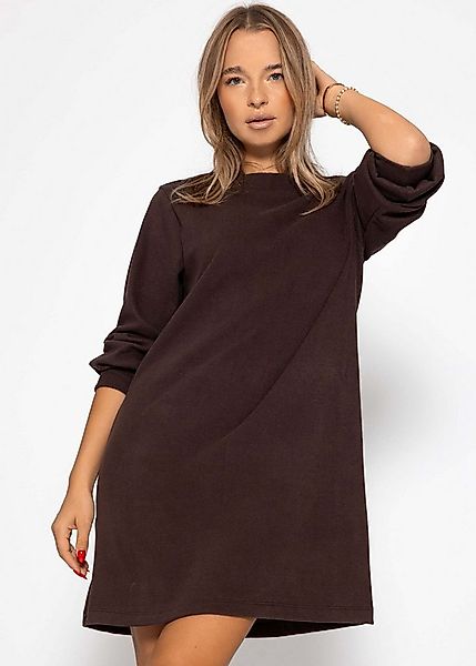 SASSYCLASSY Minikleid Sweatkleid mit Stehkragen für Damen Lässiges Kleid im günstig online kaufen