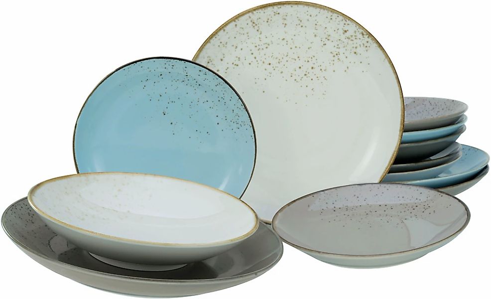 CreaTable Tafelservice "Geschirr-Set NATURE COLLECTION Scandic" Teller Set, günstig online kaufen