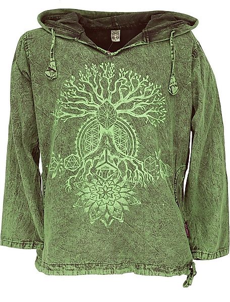 Guru-Shop Hemd & Shirt Yoga Kapuzenshirt, Stonewash Hoodie, Festival.. alte günstig online kaufen