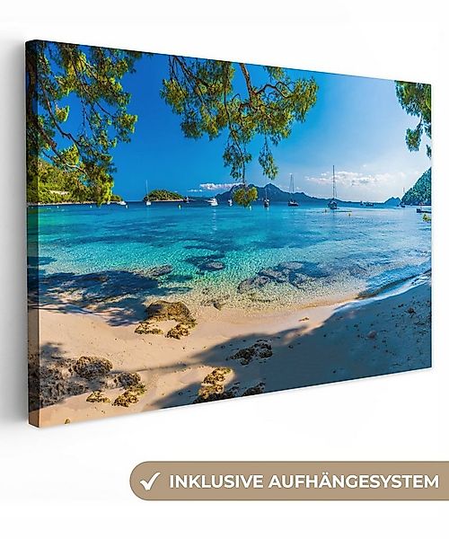 OneMillionCanvasses® Leinwandbild Strand - Meer - Boot - Mallorca, Fotodruc günstig online kaufen