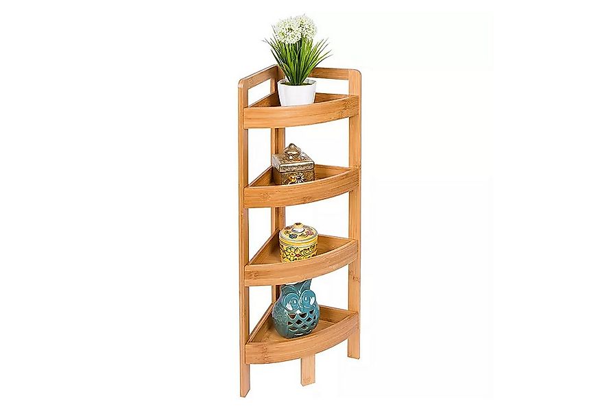 AD.CON Badregal Bambus Badregal mit 4 Ablagen Eckregal für Badezimmer Stand günstig online kaufen