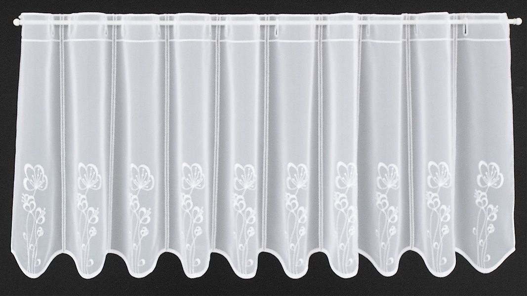 Gardinen Kranzusch Scheibengardine bestickt mit schlanken günstig online kaufen