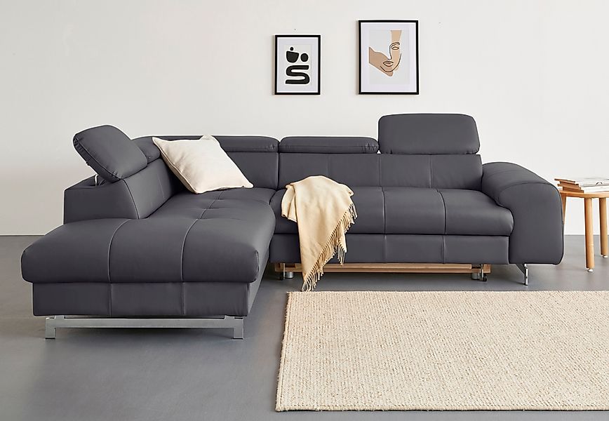 COTTA Ecksofa Chef L-Form, mit Kopfteilverstellung, günstig online kaufen