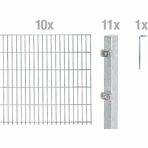 Alberts Doppelstabmattenzaun Grundset, (Set), Höhe: 80-160 günstig online kaufen