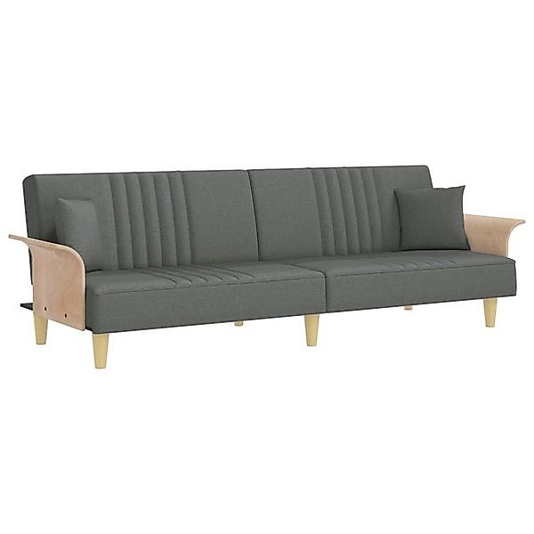 vidaXL Sofa Schlafsofa mit Armlehnen Dunkelgrau Stoff Schlafcouch günstig online kaufen