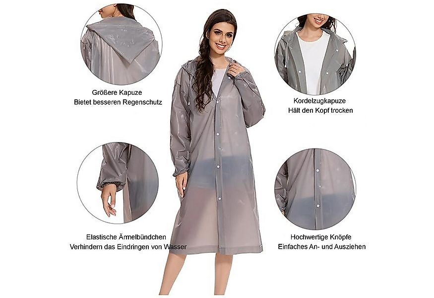 Mutig Regenjacke Regenponcho, Unisex Wiederverwendbar, 2 Stück Tragbarer Re günstig online kaufen