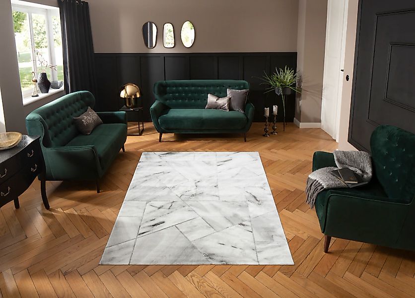 my home Teppich »Lerina«, rechteckig, 12 mm Höhe, Marmor-Design, geometrisc günstig online kaufen