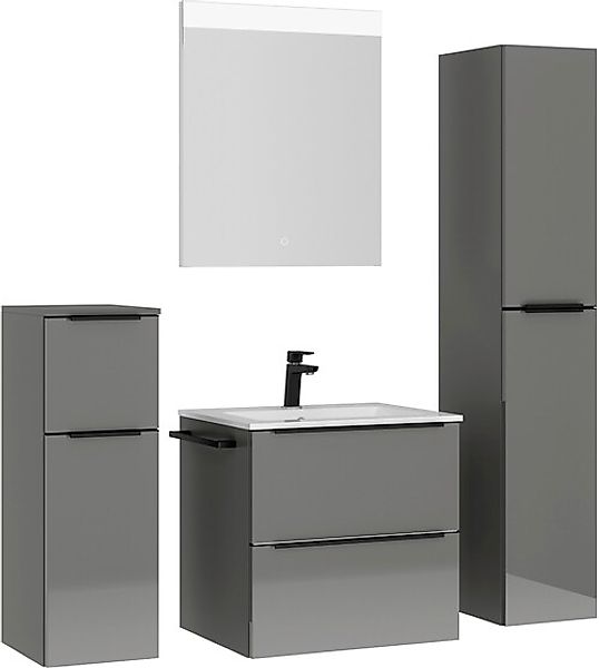 nobilia® Badmöbel-Set »Levere« vormontiert, mit Soft-Close, 4 Stk. tlg. günstig online kaufen