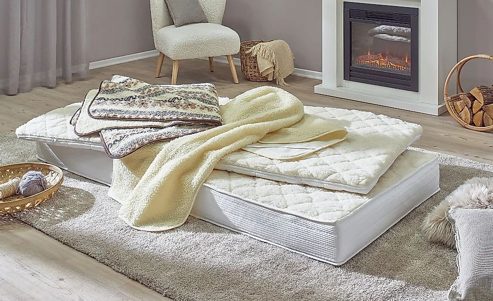 Matratzentopper  Elegant Lammflor ¦ weiß ¦ Maße (cm): B: 90 H: 6 Matratzen günstig online kaufen