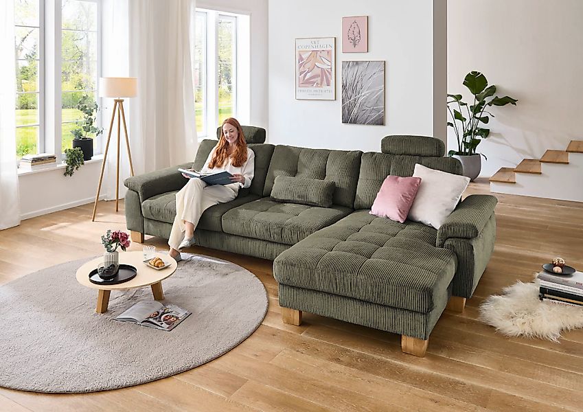 Die PlanBar Ecksofa "PP-LA19101" wahlweise mit Bettfunktion und verstellbar günstig online kaufen