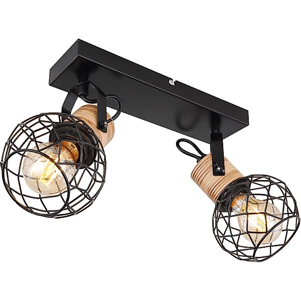 Globo Strahler Lacky 2-flammig Schwarz matt 290 x 120 x 200 mm günstig online kaufen