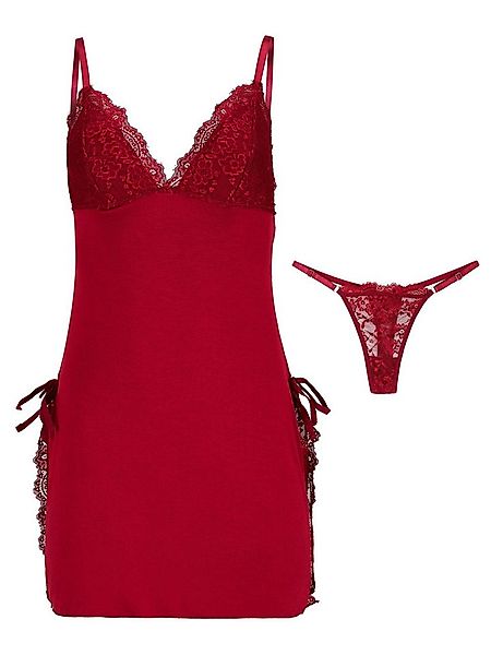 Elegant Love Schlafanzug Negligee aus Spitze - Rückenfreier Kimono mit G-St günstig online kaufen