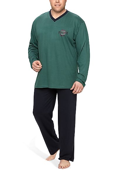 Moonline Pyjama Schlafanzug Herren lang in günstig online kaufen