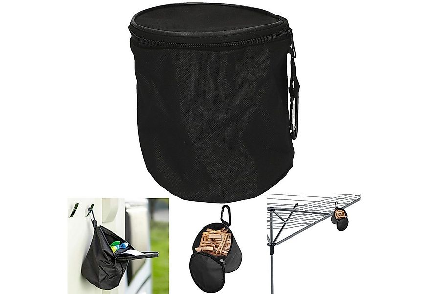 Cartrend Organizer Wäscheklammerbeutel mit Karabiner Beutel Schwarz, Wäsche günstig online kaufen
