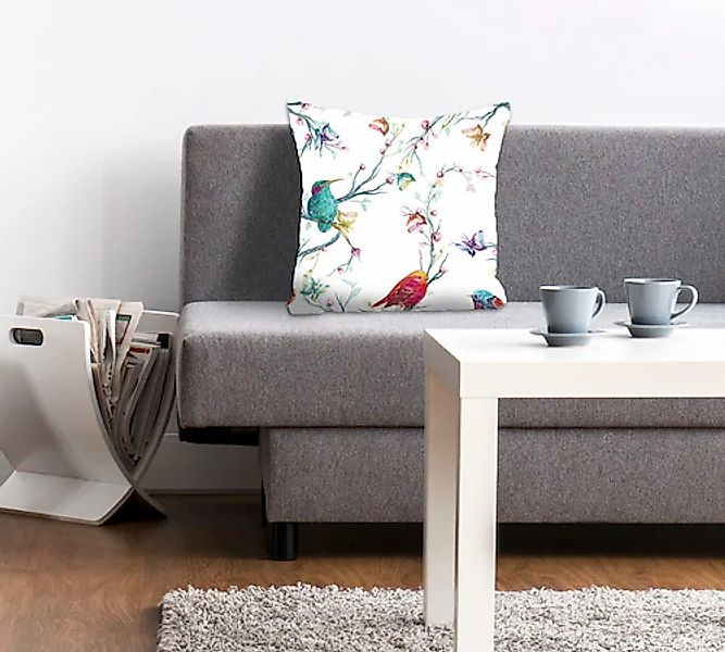 queence Dekokissen "Elsie" mit bunten Kolibris günstig online kaufen