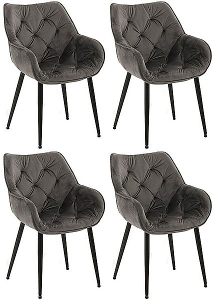 CLP Esszimmerstuhl Tanna Samt (4er Set, 4 St), Armlehnen, Metallgestell günstig online kaufen