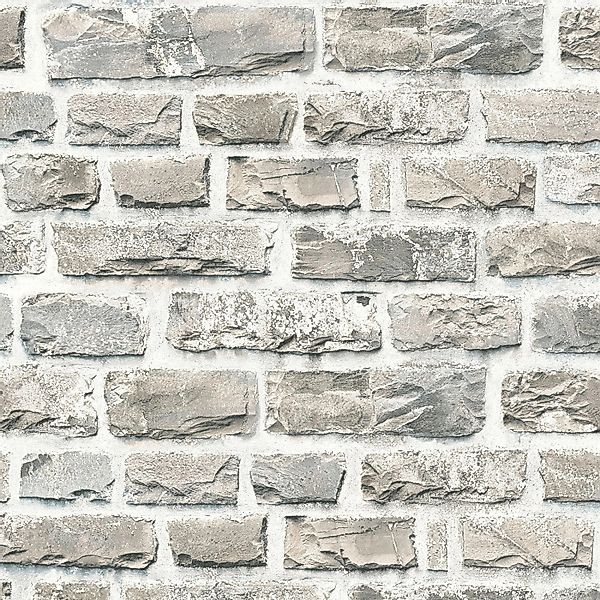 Bricoflor Mauer Tapete Grau Weiß Helle Vliestapete in Steinoptik für Flur u günstig online kaufen