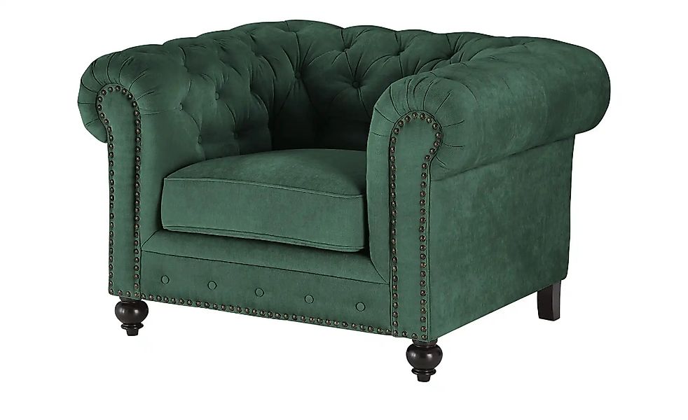 uno Sessel  Chesterfield Stoff ¦ grün ¦ Maße (cm): B: 124 H: 80 T: 100.0 Po günstig online kaufen