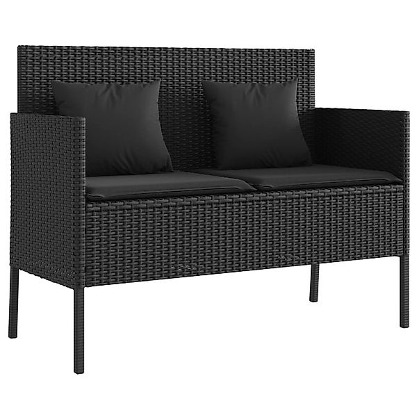 vidaXL Gartenbank Gartenbank mit Kissen Schwarz günstig online kaufen