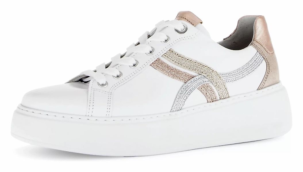 Gabor Plateausneaker "FLORENZ", Freizeitschuh, Halbschuh, Schnürer, Kontras günstig online kaufen