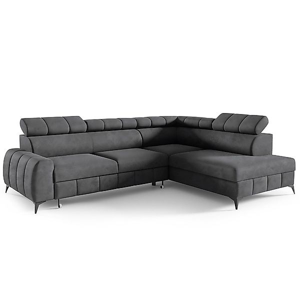 M-Punkt24 Wohnlandschaft Lagos Grau Anthrazit Ecksofa günstig online kaufen
