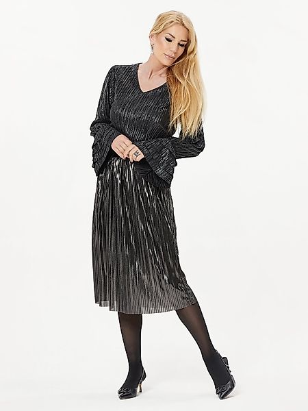 Sarah Kern Plisseebluse Langarmbluse figurumspielend mit günstig online kaufen