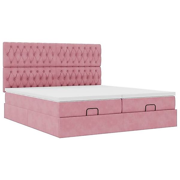 vidaXL Bett Ottoman-Bett mit Matratzen Rosa 160x200 cm Samt günstig online kaufen