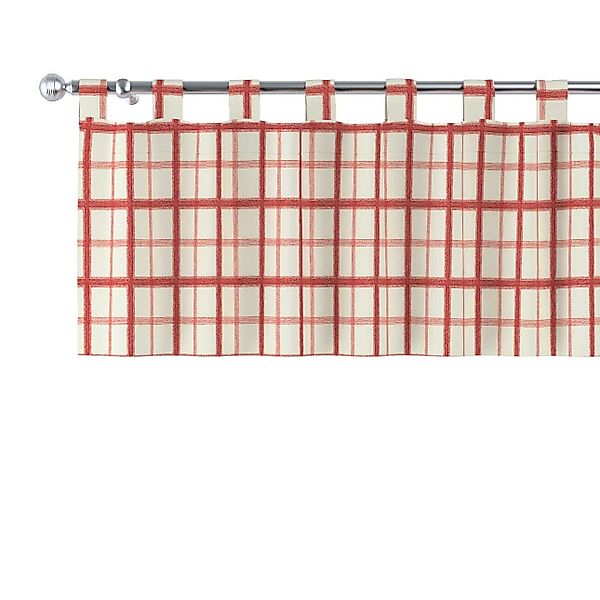 Kurzgardine mit Schlaufen, rot-creme, 260 x 40 cm, Avinon (131-15) günstig online kaufen