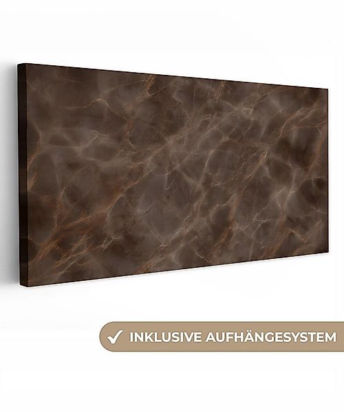 OneMillionCanvasses® Leinwandbild Panorama Brauner Marmor - Organisch - Nat günstig online kaufen