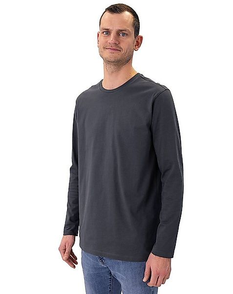 Jako Langarmshirt Organic (Freizeit, Bio-Baumwolle) anthrazitgrau Herren günstig online kaufen