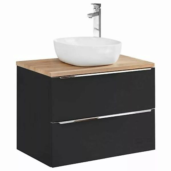 Lomadox Badezimmer Waschtisch Set mit 50cm Keramik-Aufsatzwaschbecken TOSKA günstig online kaufen