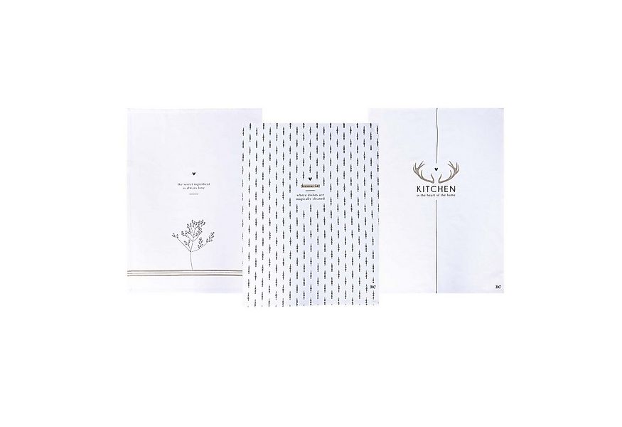 Bastion Collections Geschirrtuch White Kitchen Love, Höhe: cm, Farbe: Weiß, günstig online kaufen