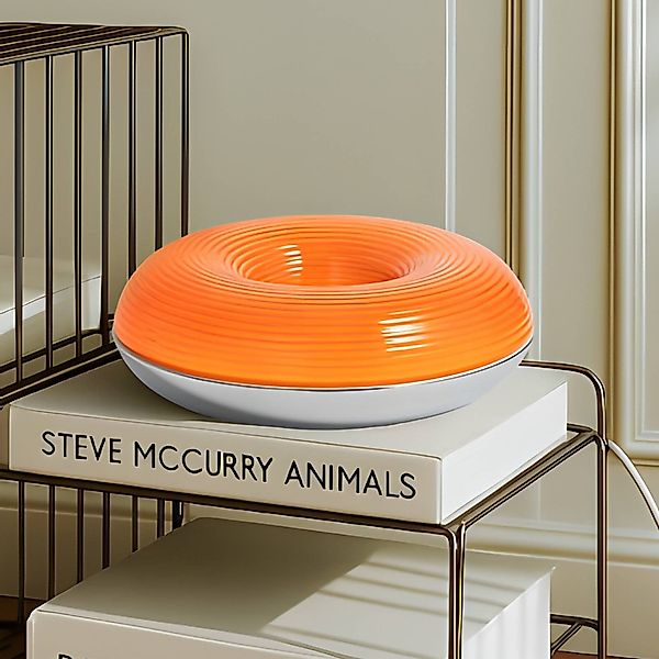 Lindby LED-Tisch-/Wandlampe Fjora, orange/chrom, Ø30cm, dim. günstig online kaufen