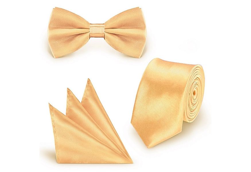 StickandShine Krawatte Krawatte Fliege Einstecktuch SET 3 Teilig Uni Polyes günstig online kaufen