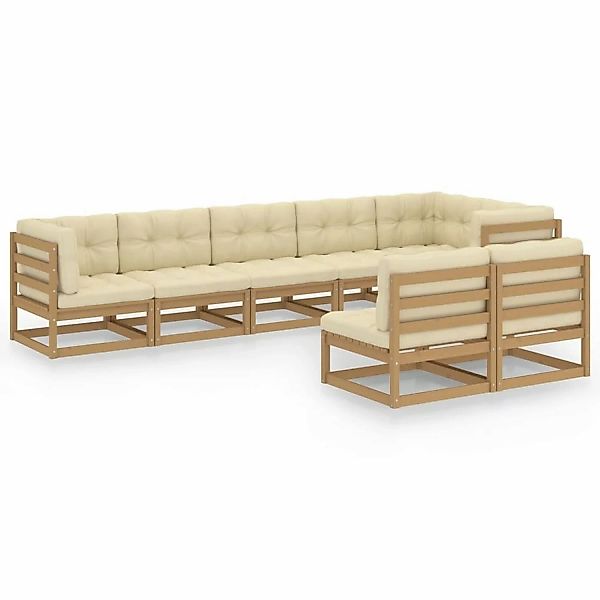 8-tlg. Garten-lounge-set Mit Kissen Kiefer Massivholz günstig online kaufen