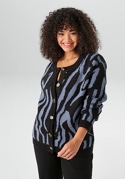 Aniston PLUS Strickjacke mit auffälligen Strickmuster günstig online kaufen