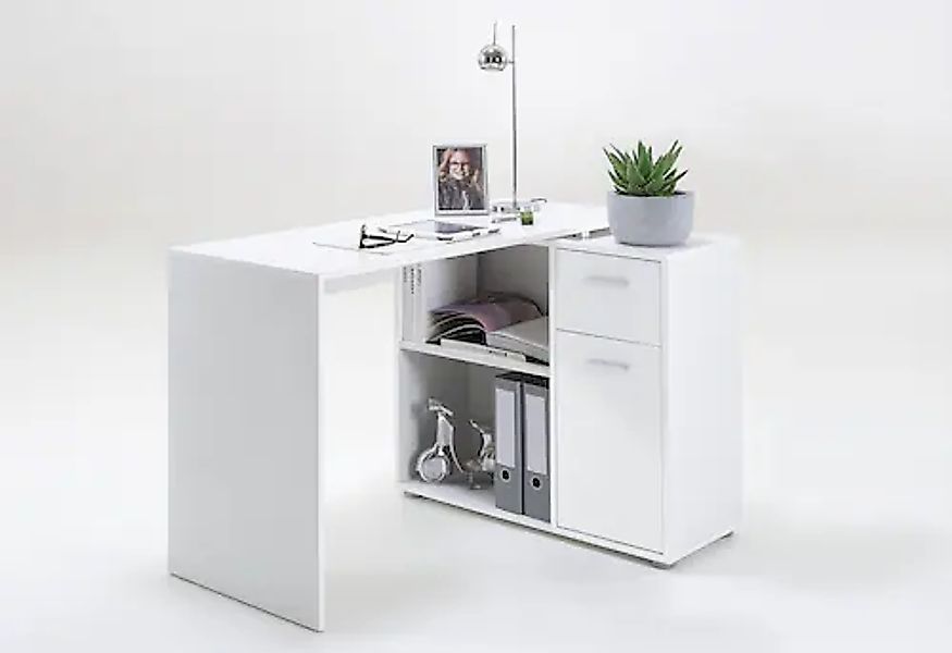 FMD Eckschreibtisch »AUGSBURG«, Schreibtisch/Sideboard m. Stauraum, beidsei günstig online kaufen