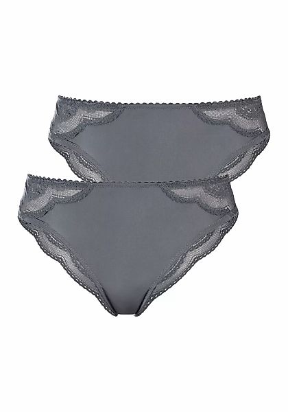 LASCANA Brasilslip, (Packung, 2 St.), mit zarter Spitze günstig online kaufen