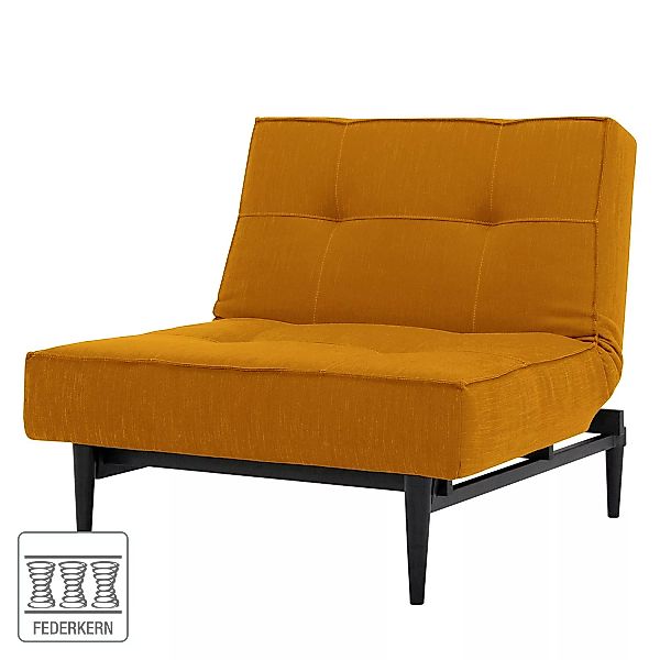 Innovation - Splitback Styletto Sessel Holz schwarz - gelb/Stoff 507 Elegan günstig online kaufen