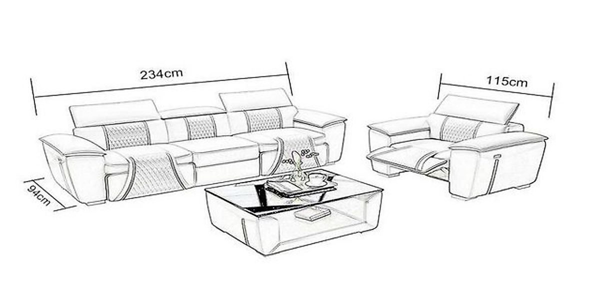 JVmoebel Sofa Multifunktions Couch Relax Sofagarnitur Polster Sofa 3+2+1 Si günstig online kaufen