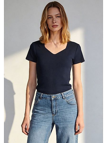 MORE&MORE Kurzarmshirt schmales 1/2 Arm Shirt, gerippt günstig online kaufen