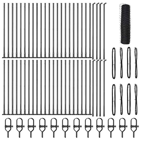 vidaXL Zaunpfosten Grau 100 x 1 m 50 mm Maschenweite Stahl und PVC 3353732 günstig online kaufen