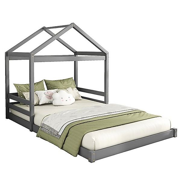 Flieks Kinderbett, Massivholzbett Hausbett Doppelbett 140x200cm günstig online kaufen