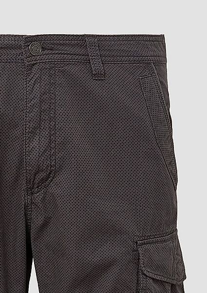 s.Oliver Bermudas File: Gemusterte Cargo-Bermuda aus Baumwollmix im Relaxed günstig online kaufen