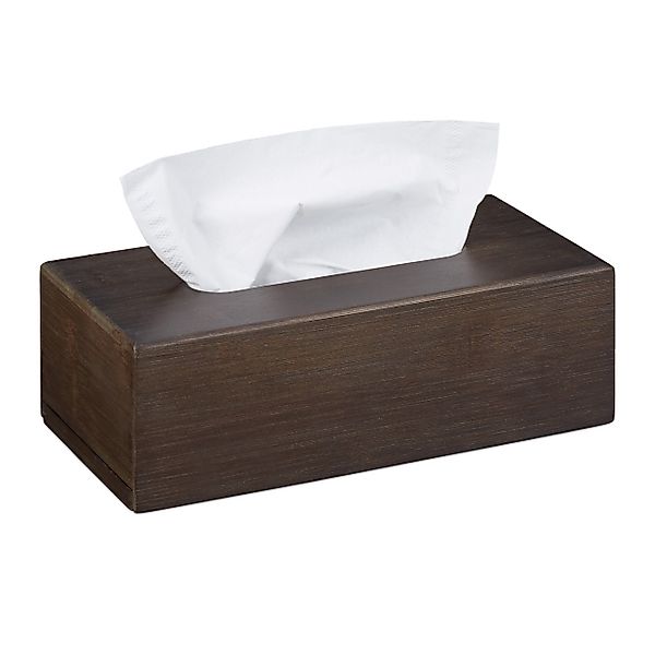 relaxdays Kosmetikbox Bambus Tücherbox dunkelbraun günstig online kaufen