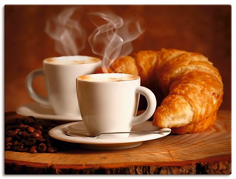 Artland Wandbild "Dampfender Cappuccino und Croissant" Getränke 1 Stk. tlg. günstig online kaufen