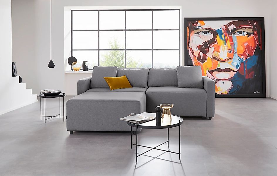 Home affaire Ecksofa "Marva 3tlg. L-Form" beide Armlehnelemente ausziehbar günstig online kaufen