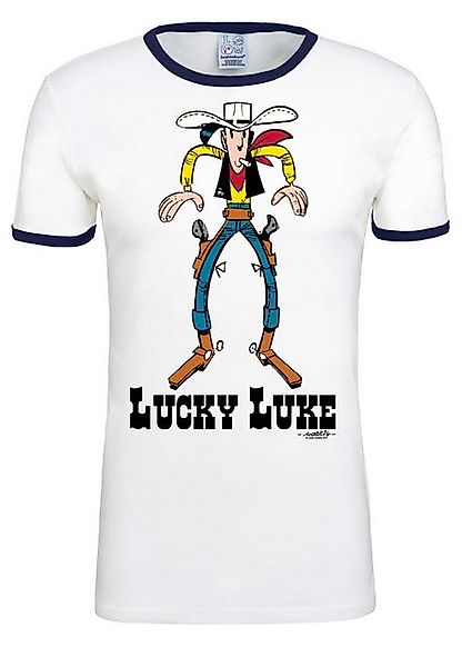 LOGOSHIRT T-Shirt "Lucky Luke", mit farblich abgesetzten Bündchen günstig online kaufen